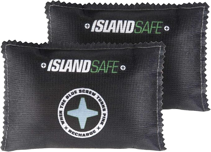 Rechargeable Safe Dehumidifier Bag 400g, Microwave Fast Reactivated Desiccant, Moisture Absorbing Packet for Safes, Cabinets, Home Closets, Car, Black (2, 6x4inch) by ISLANDSAFE