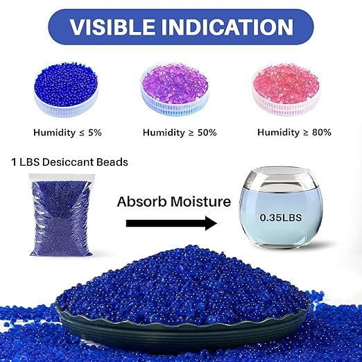 Sukh Blue Silica Desiccant Beads 430G - Indicating Silica Gel Beads Drying Silicone Beads Reusable Desiccant Dehumidifier for Camera,Electronic,Books,Documents,Clothes,Painting,Jewelry - Image 3
