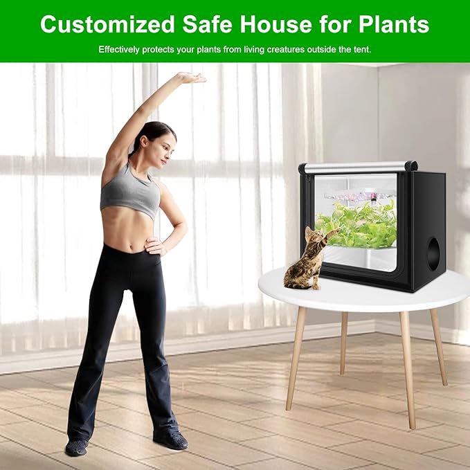 MELONFARM 24"x16"x20" Grow Tent, Double Transparent Viewing Door Indoor Grow Tent, Growing Tent with High Reflective Mylar & Floor Tray, Plant Tent for Indoor Hydroponics Growing - Image 6