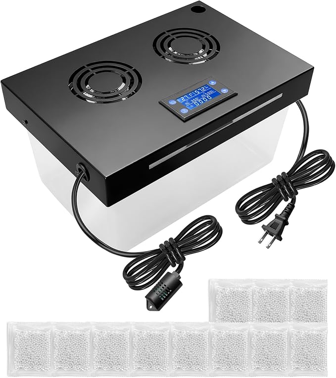 Electric Humidifiers for 10-50 Cubic Ft. Cabinet, Humidor Cabinet Humidifier for Monitoring Temperature and Humidity with 12V Adapter Power Supply by BOQNZN