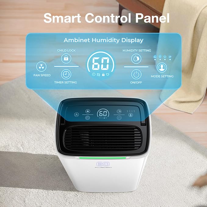 5000 Sq. Ft Dehumidifier for Basement, Max 52 Pints Dehumidifiers for Home & Large Room with Drain Hose, Manual & Auto Drainage, 4 Modes, Intelligent Humidity Control, 24H Timer, Auto Defrost - Image 5
