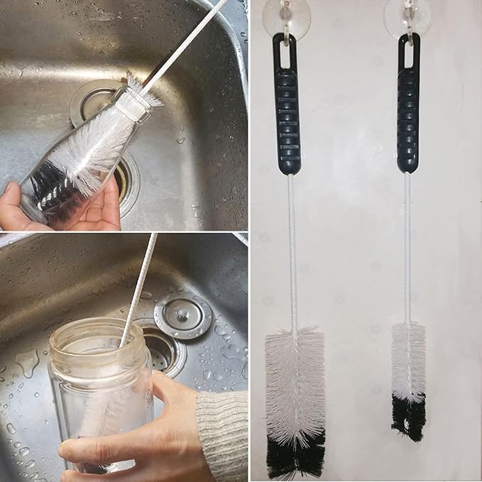 Coralpearl Bottle Brushes Thin Long Handle X 2, Utility Skinny Wire Cleaner Set Big Small, Bendable Flexible for Cleaning Narrow Neck Water, Beer, Wine, Baby Bottles, Pipes, Tubes, Hoses, and Flasks - Image 9