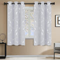 BUHUA Blackout Grommet Curtains for Sliding Glass Door, 63 Inch Long, Pack of 2 Darkening Curtains with Floral Pattern (42 x 63 Inch, Greyish White, 2 Panels) by BUHUA