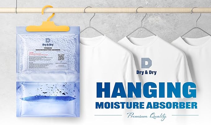 Dry & Dry Premium Moisture Absorbers Dehumidifiers for Home, Basement, Bedroom, Small Dehumidifiers - Moisture Absorber - Blue & White (25 Pack) 7 ounce - Image 4
