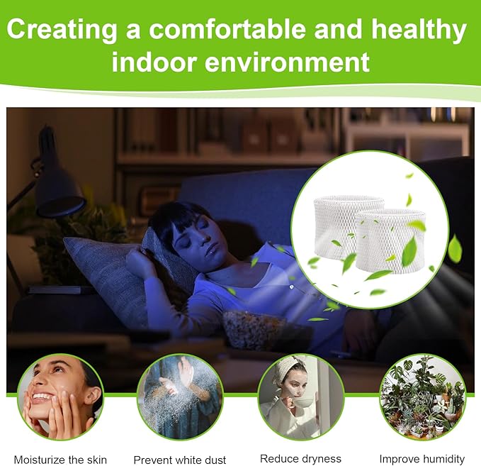 Humidifier Filter for Pelonis PSU10E1BB, PSU10E1WW, PSU10E2FWW and PSU10E2FBB Compatible with Air Filter Factory Replacement for Pelonis Humidifier Wick Filter 2 Pack - Image 7