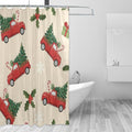 Car Christmas Tree Beige Shower Curtain Liner 72×72 inch for Bathroom Curtain Anti Mold Shower Curtain with Hooks Bathroom Accessories by Unknown