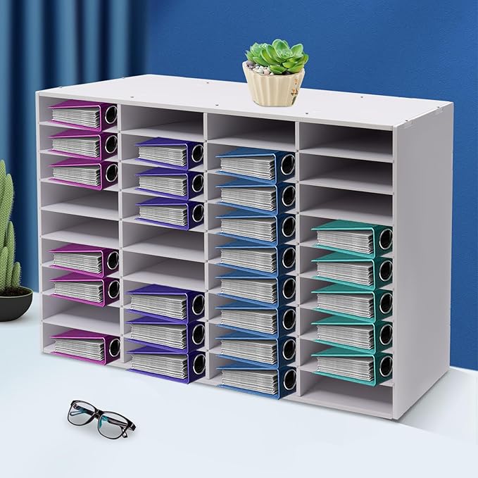 Literature Organizers 24/36Slots Mail Sorter Compartment Files Rack File Cabinet Mail Organizer Office Mailbox Storage Files Manuals Books for Office Company (BGQHQN2MWDFKH - 36 Slots - White) - Image 7