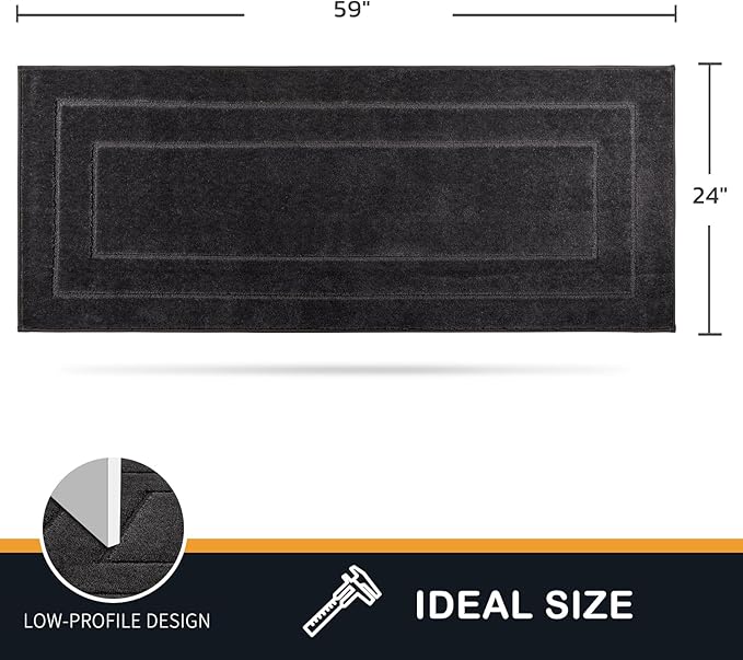 PURRUGS Dirt Trapping Door Mat 24" x 59", Non-Slip/Skid Machine Washable Entryway Rug, Dog Doormat, Super Absorbent Welcome Mat for Muddy Wet Shoes and Paws, Charcoal - Image 2