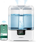 MORENTO Smart Humidifiers for Bedroom Large Room Home, 6L Cool Mist Top Fill Humidifier with Essential Oil Diffuser, Smart App & Voice Control, for Nursery & Plants, White, 1 Pack + 7 Color NightLight by MORENTO