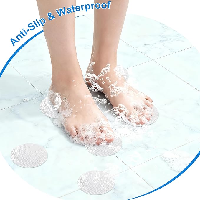Anti Slip Shower Stickers - 50 PCS Bathtub Non Slip Stickers with Premium Scraper for Bath Tub Shower Bathroom Edge of Bath Tub Shower Floor Swimming Pool Stairs Ladders Boats (Clear) - Image 2