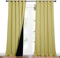 NICETOWN Total Shade Curtains and Draperies, Heavy-Duty Full Light Shading Drapes with Black Liner Backing for Villa/Hall/Dorm Window（Paler Yellow, Package of 2 Panels, 62 inches Wide x 95 inches Long by NICETOWN