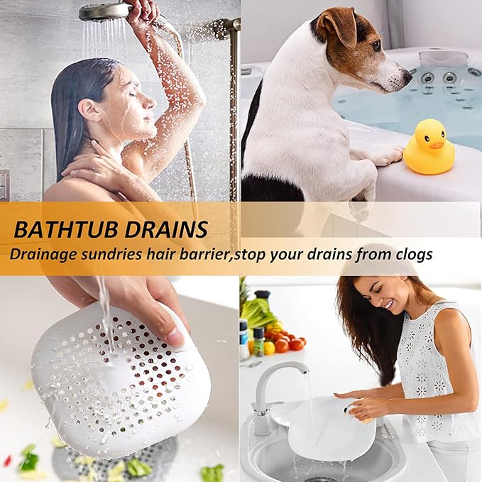 Hair Drain Catcher,Square Drain Cover for Shower Silicone Hair Stopper with Suction Cup,Easy to Install Suit for Bathroom,Bathtub,Kitchen 2 Pack (Blue) - Image 4