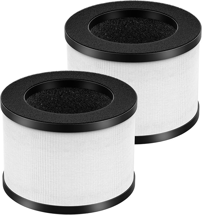 2 Pack TZ-K1 Replacement Filter Compatible with FreAire KN6391, Compatible with ToLife TZ-K1, Compatible with VOOPNU DH-JH12, for MK-01 MK-06, MJ012H, 3-in-1 Filter Replacement for Smoke Pollen, White by Cabiclean