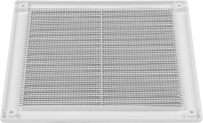 10-Pack 10" x 10" (Outer Size) Square Air Vent Cover – White Plastic Vent Deflector - Screen Mesh, Surface Mount Wall Ceiling – Cold Air Return Soffit Air Vent Cover - Register Indoor Outdoor - Image 9