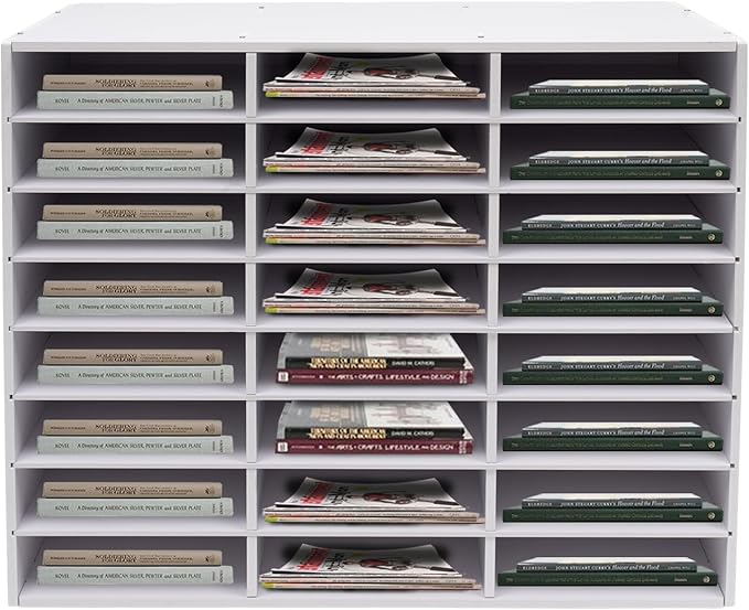 Literature Organizers 24/36Slots Mail Sorter Compartment Files Rack File Cabinet Mail Organizer Office Mailbox Storage Files Manuals Books for Office Company (BGQHQN6AWDFKH - 24 Slots - White) - Image 6