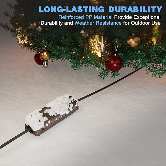 Flemoon [3 Pack] Outdoor Extension Cord Waterproof Cover, Weatherproof Electrical Connection Box for Outdoor Plug, Outlet, Outdoor Outlet, Socket, Halloween, Christmas Holiday Decoration Light, Brown - Image 7