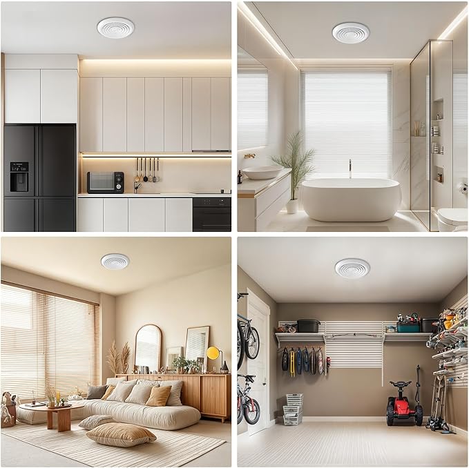 4inch Exhaust Fan, 110 CFM Wall Mounted Vent Fan, 1.0 Sone Quiet, Windows Exhaust Fan, Ventilation Fan for Bathroom, Basement, Mobile Home (2 packs) - Image 7