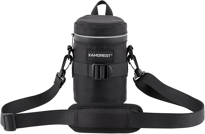 Camera Lens Case Lens Bag Compatible (4.13" x 7.28"(Nylon, Black)) by XAMOREST