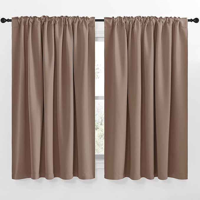 NICETOWN Blackout Curtain Panel for Living Room - (Cappuccino) 70 inches Wide by 63 inches Long, 2 Panels Set, Insulated Room Darkening Window Drapes - Image 2