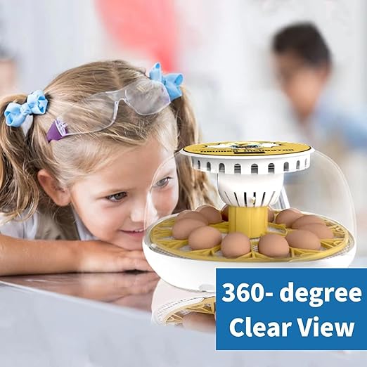 Egg Incubator for Hatching Chicks, 12-24 Egg Incubators with Auto Turning, Automatic Water Top-up, Fahrenheit Display, 360° View Poultry Incubator for Hatching Chicken Duck Quail Parrot - Image 6