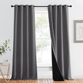 NICETOWN Grey Full Shade Curtain Panel, Energy Smart & Noise Blocking Out Blackout Drape for Dining Room Window, Thermal Insulated Guest Room Lined Window Dressing(Gray, 46 x 90 inch) by NICETOWN