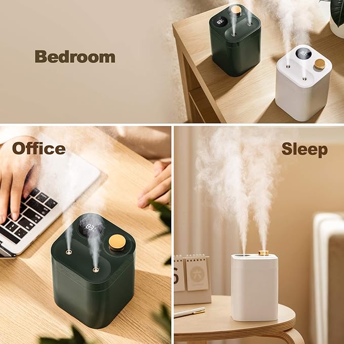 Portable Cordless Plant Humidifier 800ml Orfonbi, Battery Operated Small Cool Mist Humidifiers for up to 8 Hours, 28db Quiet, USB Rechargeable Mini Humidifier for Baby, Bedroom, Home, Office Green - Image 8