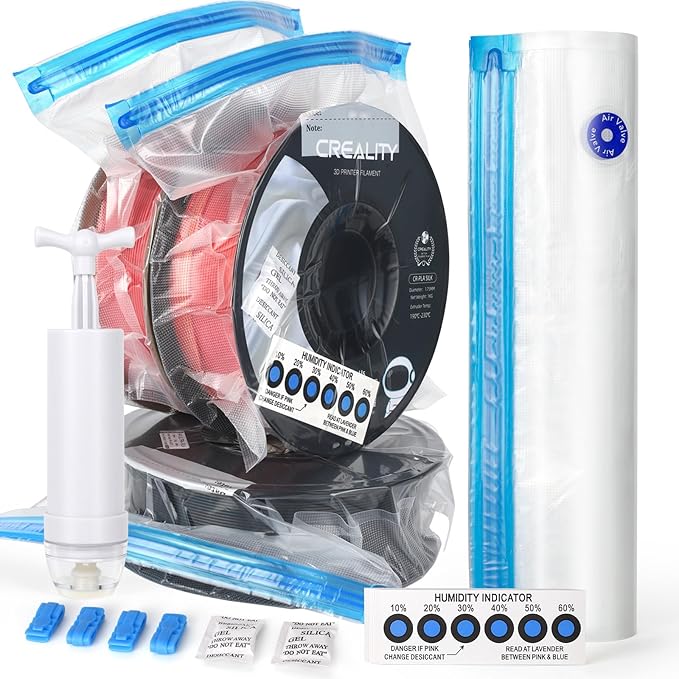 FugaCity 3D Printer Filament Storage Vacuum Kit- 20 Pack Reusable Vacuum Bags (PA+PE 13.8 ×15.7 in) for Keep Filament Clean & Dry by FugaCity