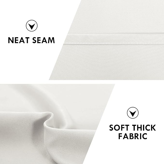 DWCN Blackout Curtains Thermal Insulated, Energy Saving & Noise Reducing Bedroom and Living Room Curtains, Ivory, W 38x L 72 Inch, Set of 2 Rod Pocket Curtain Panels - Image 6