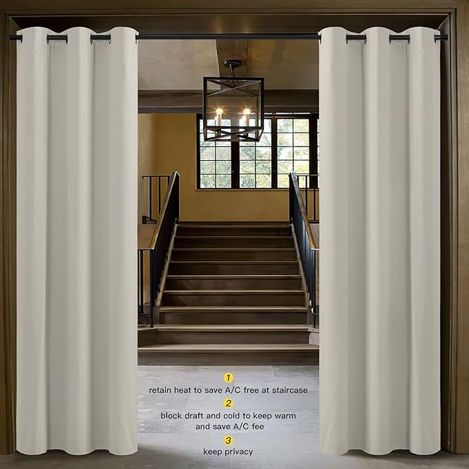 NICETOWN Natural Room Darkening Curtain and Drape Energy Efficient Warmth Solid Grommet Curtain for Office & Classroom (Sold Individually, 42 inches Wide by 84 inches Long) - Image 3
