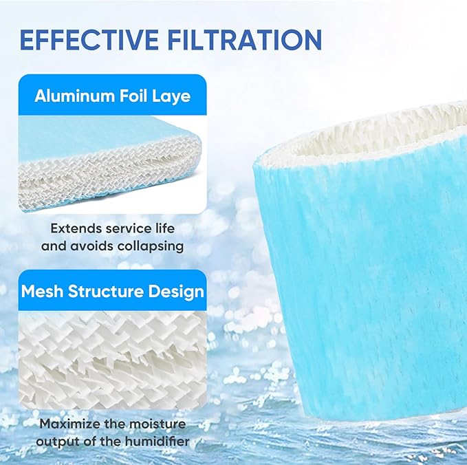6 Pack Humidifier Filters HAC-504 Replacement for Honeywell Humidifier Filter, Filter A Humidifier Filter Replacement for HCM300/350/600/700 Honeywell Humidifier, Blue - Image 4
