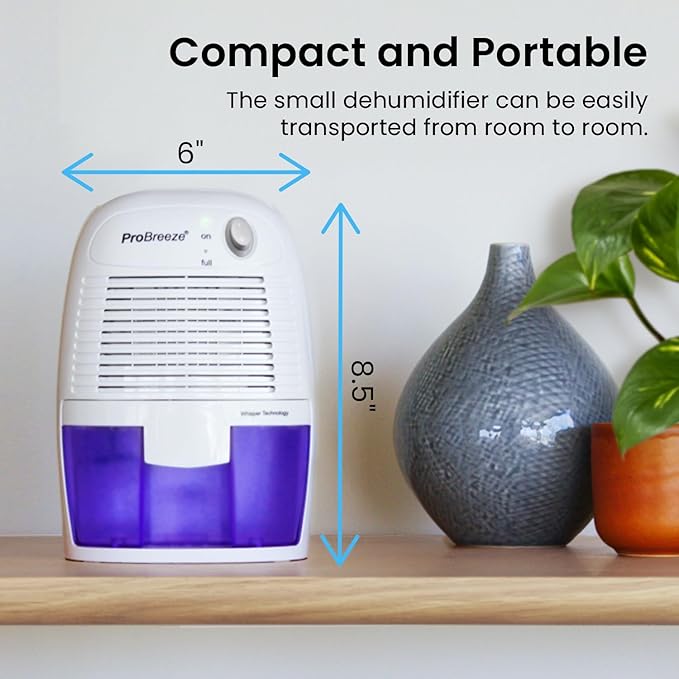 Pro Breeze Dehumidifiers for Home,215sqft Small Dehumidifiers for Room,16oz Tank Portable Closet Dehumidifier Removes Humidity Mini Small Dehumidifier for Bathroom Dehumidifier for Bedroom RV Basement - Image 2