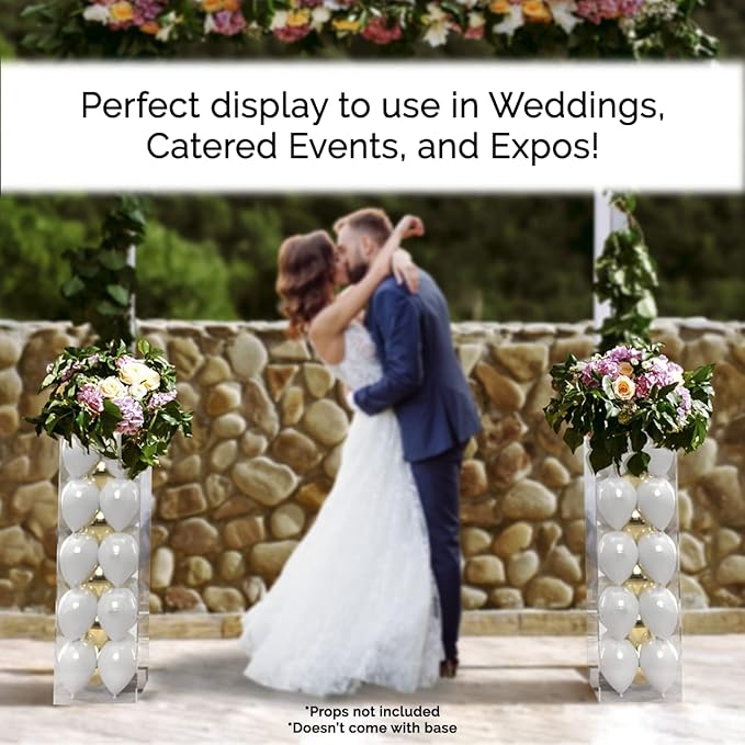 Marketing Holders Clear Platform Display Box 12x12x40 Inch Pedestal Cube No Lid Cover Trophy Trinket Acrylic Pillar Post Showcase Stand Expo Event Wedding Reception One Piece No Assembly - Image 2