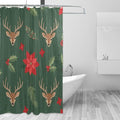 Christmas Deer Green Shower Curtain Liner 72×72 inch for Bathroom Curtain Anti Mold Shower Curtain with Hooks Bathroom Accessories by Unknown