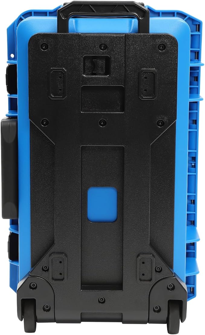 22" Weatherproof Hard Case Rolling Waterproof Case Dry Box with Foam Protective Cases Shockproof Hard Travel Cases For Cameras Lenses Electronic Equipment (Blue) - Image 8