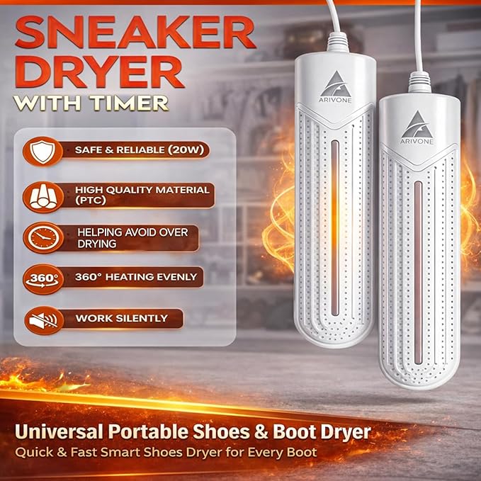Portable Boot Dryer for Work Boots & Shoes - Quick & Efficient Electric Boot & Glove Dryer, Smart Drying System for Work Boots, Sneakers, Gloves, & Socks - Automatic Shoe Dryer for All Seasons - Image 4