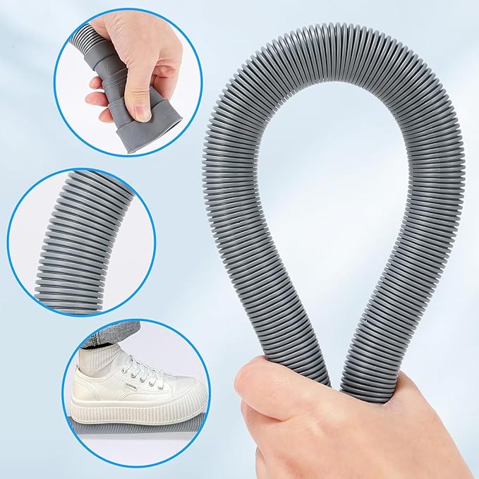 PinkCross Universal Washing Machine Drain Hose Extension, Flexible Washer & Dishwasher Hose, Portable Sink & Dehumidifier Pipe, Corrugated Plastic Hose with Clamp (23ft) - Image 3