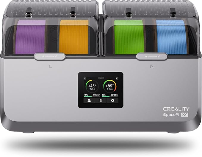 Creality Space Pi X4 Filament Dryer,4 Spools Filament Dryer Box Dual Independent Heating Chambers,360° 200W PTC Fast Heating Filament Dehydrator,Up to 85℃,Compatible with PLA PETG ABS,TPU,PC,PA,PAHT by Creality