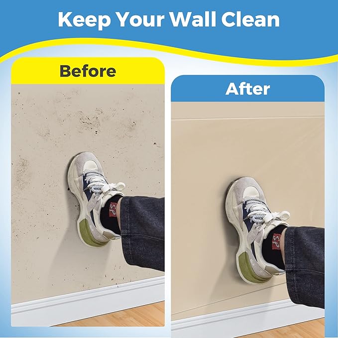 Electrostatic Wall Protective Film, Clear Protector Removable Contact Paper, Transparent Static Cling, Plastic Wall Protector from Trash Can, Chair Back, Furniture, Door 9.84ft - Image 4