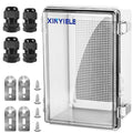 Waterproof Outdoor Project ABS Plastic Junction Box IP67 Weatherproof Dustproof Enclosure with Hinged Cover, Mounting Plate,Wall Brackets for Power Project (Clear, 11"x7.5"x5.5") by XINYIELE