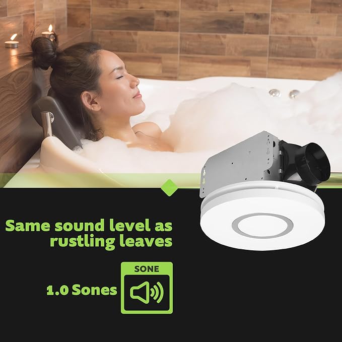Homewerks 7141-80-RGB Bathroom Fan with Light LED Color Changing and Dimmable, SmartVent Humidity Sensing Ventilation Fan with Remote, 80 CFM 1.0 Sones - Image 5