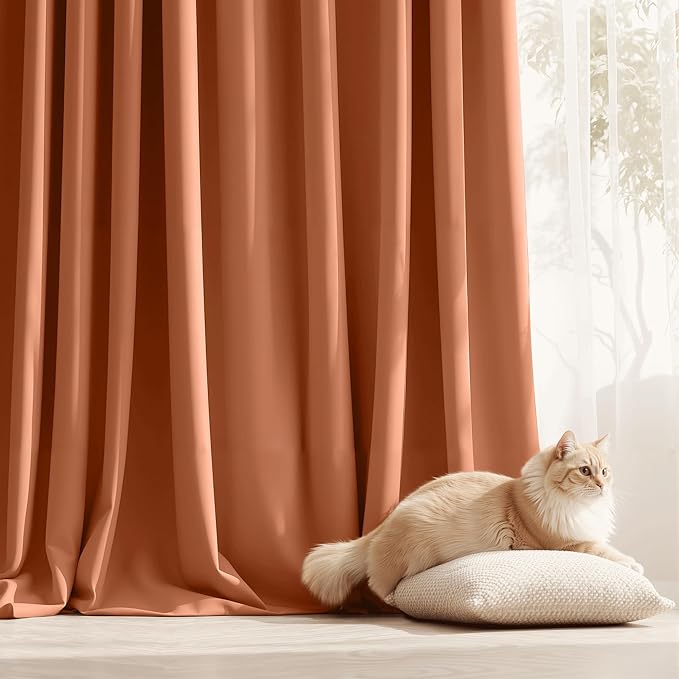 RYB HOME Outdoor Curtains for Patio Waterproof Tab Top Block Sunlight Thermal Insulated Privacy Assured Thick Outside Curtains for Deck, Balcony, Pool, W52 x L90, Mecca Red, 1 Panel - Image 7