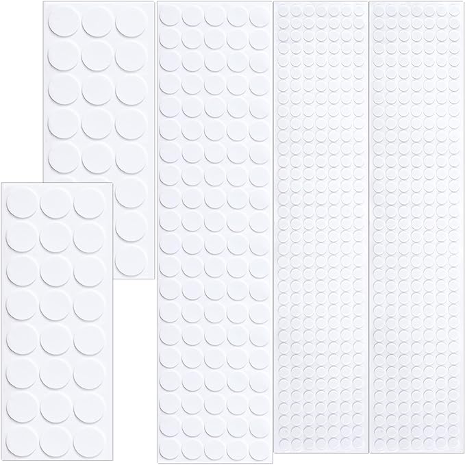 456 Pcs Small Felt Furniture Pads, Self-Adhesive EVA Foam Dot Circles, Round Felt Furniture Stickers for Desks Drawers Vases Photo Frames Cabinets Doors-White (0.39'', 0.78'', 1.18'') by Unknown