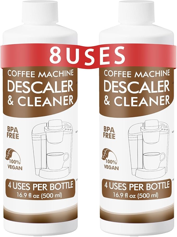8 Uses Descaling Solution Compatible with Keurig, Nespresso, Breville, Delonghi, Jura, Ninja - 33.8oz Coffee Machine Descaler, Espresso Coffee Maker Cleaner, Coffee Pot Limescale Remover by NewEnglandStories
