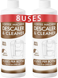 8 Uses Descaling Solution Compatible with Keurig, Nespresso, Breville, Delonghi, Jura, Ninja - 33.8oz Coffee Machine Descaler, Espresso Coffee Maker Cleaner, Coffee Pot Limescale Remover by NewEnglandStories