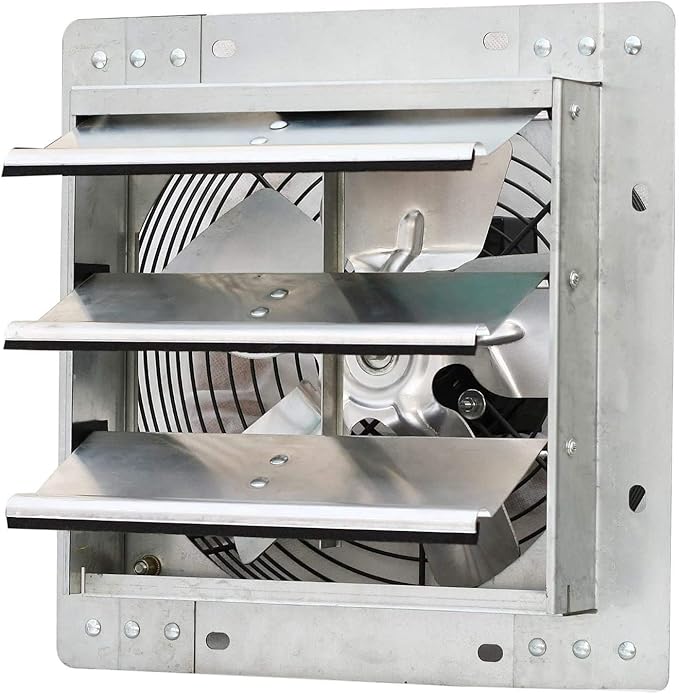 iLiving ILG8SF10V - 10" Wall Mounted Exhaust Fan - Automatic Shutter - Variable Speed - Vent Fan For Home Attic, Shed, or Garage Ventilation, 820 CFM, 1200 SQF Coverage Area (Power Cord Not Included) by iLiving