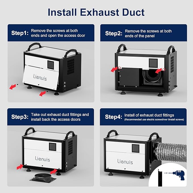 Crawl Space Dehumidifier with Drain Hose, Industry Water Damage Restoration, Auto Defrost, Memory Starting, Remote Control, CSA Listed, 110 Pints Commercial Dehumidifier for Warehouse Whole House - Image 8