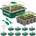10 Pcks Seed Starter Tray 120 Cells Seed Starter Kit with Humidity Dome, Seed StartingTrays for Seed Seedling Planting Starter, Mini Greenhouse Plant Germination Trays（Green） by Unknown