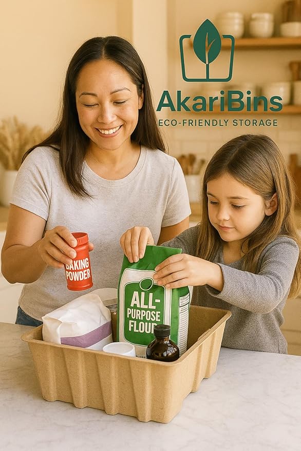 Durable Eco Storage Bins – 14.5 Qt - Plastic-Free - Stackable Boxes with Lids - Home Office, Toy Room, Art, Pantry Storage - Strong Fiber for Dry Use - 2-Pack (13.8 x 10.2 x 5.9 Inch) - Image 7