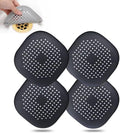 Hair Drain Catcher,Square Drain Cover for Shower Silicone Hair Stopper with Suction Cup,Easy to Install Suit for Bathroom,Bathtub,Kitchen 4 Pack (Jet Black) by Bovinde