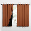 NICETOWN Burnt Orange 100% Blackout Lined Curtains, 2 Thick Layers Completely Blackout Window Treatment Thermal Insulated Drapes for Kitchen/Bedroom (1 Pair, 62" Width x 63" Length Each Panel) by NICETOWN